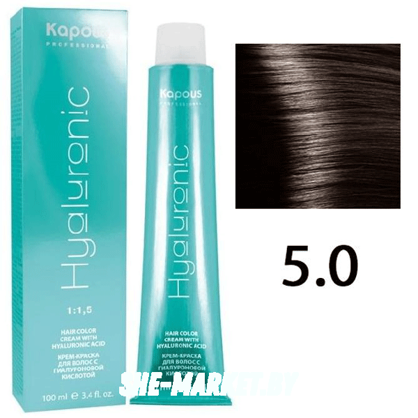 Крем-краска для волос Hyaluronic acid  5.0 Светлый коричневый, 100 мл