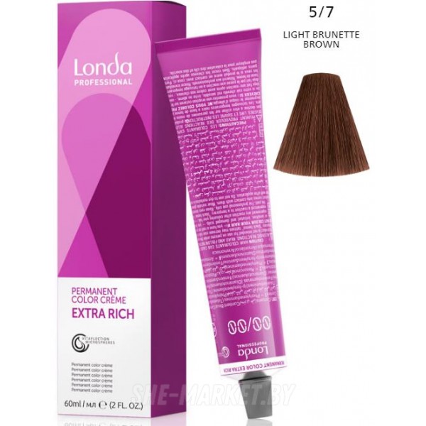 Стойкая крем-краска LondaColor 5/7 светлый шатен коричневый 60мл