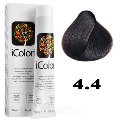 Крем-краска для волос iColori ТОН - 4.4 медный коричневый, 90мл