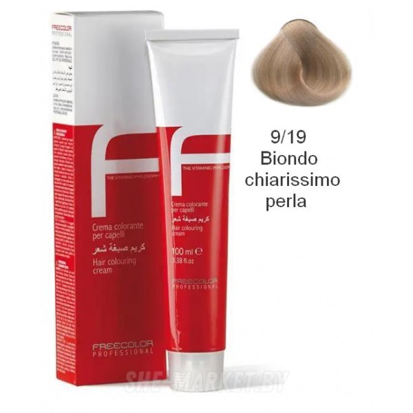 Крем-краска для волос FREECOLOR PROFESSIONAL, тон 9/19 Biondo chiarissimo perla, 100 мл