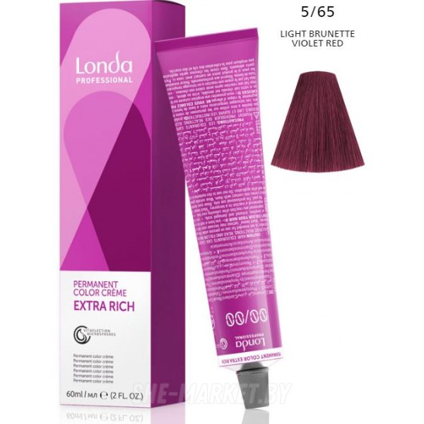 Стойкая крем-краска LondaColor 5/65 светлый шатен фиолетово-красный 60мл