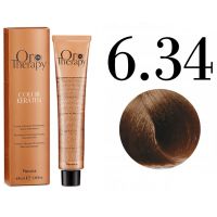 Безаммиачная крем-краска для волос ORO Therapy Color Keratin 6.34, русый золотистый медный, 100мл