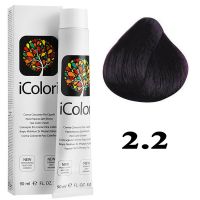 Крем-краска для волос iColori ТОН - 2.2 коричневый с темно-фиолетовым оттенком, 90мл