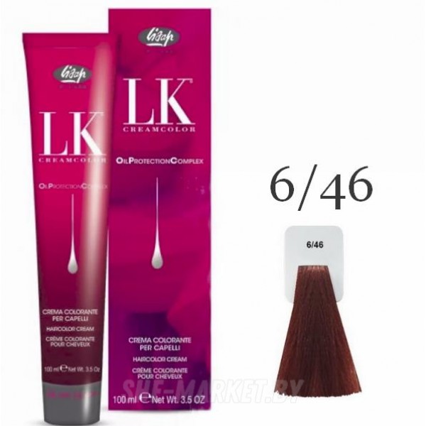 Краска для волос LK OPC Oil Protection Complex 6/46 темный блондин махагоново-медный, 100мл