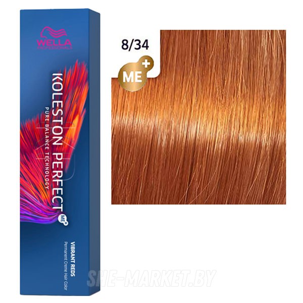 Стойкая крем-краска Koleston Perfect ME+ 8/34 Light golden red blonde Яркие красные 60мл