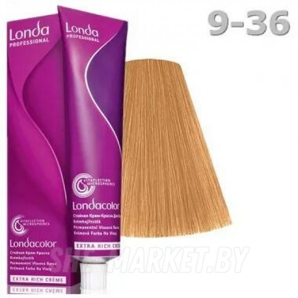Стойкая крем-краска LondaColor 9/36 очень светлый блонд золотисто-фиолетовый, 60мл