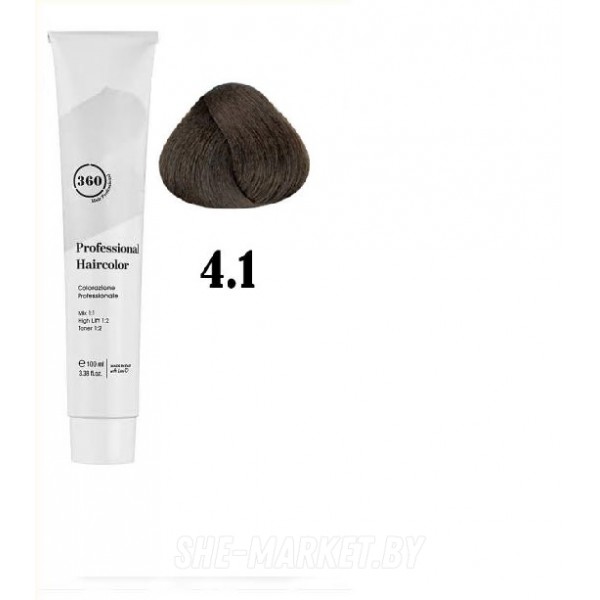 Краска для волос 360 PERMANENT HAIRCOLOR ТОН - 4.1, 100мл