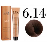 Безаммиачная крем-краска для волос ORO Therapy Color Keratin 6.14, фундук, 100мл