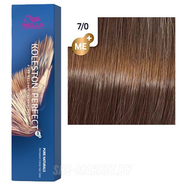 Стойкая крем-краска Koleston Perfect ME+ 7/0 Blonde Чистые натуральные 60мл