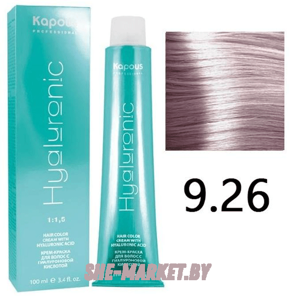 Крем-краска для волос Hyaluronic acid  9.26 Очень светлый блондин фиолетовый красный, 100 мл