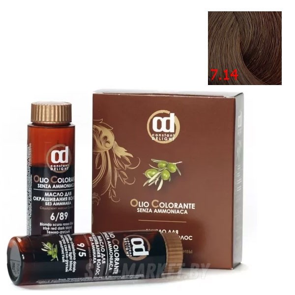 Масло для окрашивания волос Olio Colorante 7.14, 50мл