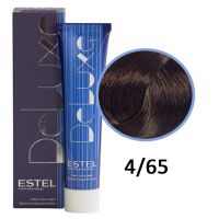 Краска-уход для волос Deluxe 4/65 шатен фиолетово-красный 60мл