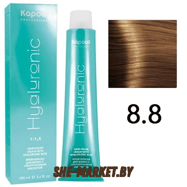 Крем-краска для волос Hyaluronic acid  8.8 Светлый блондин лесной орех, 100 мл