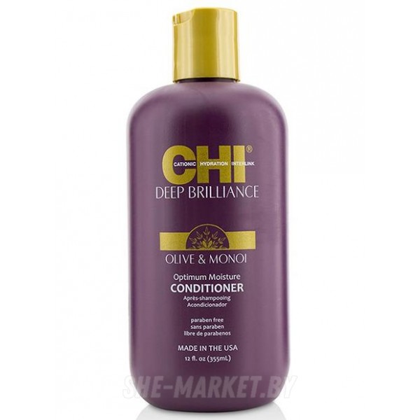 Кондиционер для поврежденных волос Deep Brilliance Olive Monoi Optimum Moisture Conditioner, 355 м