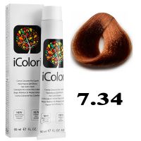 Крем-краска для волос iColori ТОН - 7.34 золотисто-медный блондин, 90мл