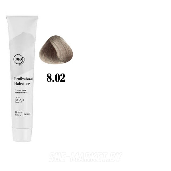 Краска для волос 360 PERMANENT HAIRCOLOR ТОН - 8.02, 100мл
