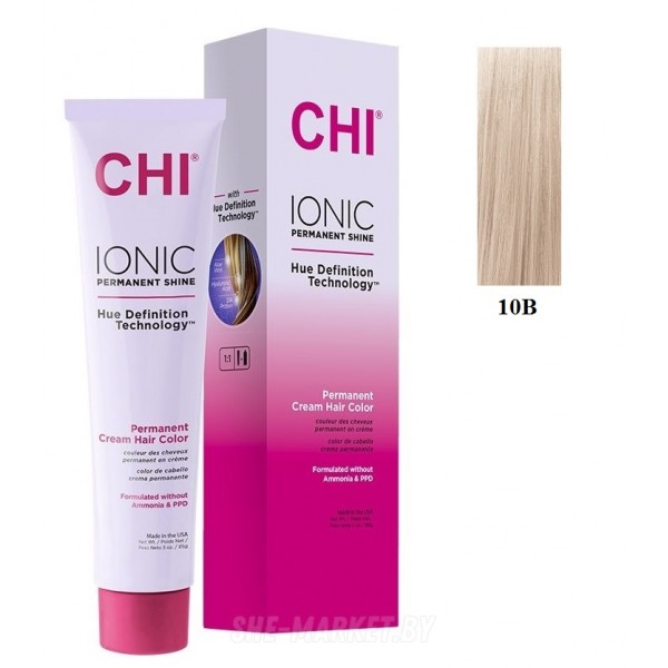 Безаммиачная крем-краска для волос Ionic Permanent Shine Hair Color 10B, 85гр