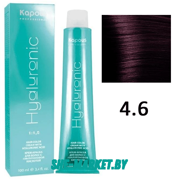 Крем-краска для волос Hyaluronic acid  4.6 Коричневый красный, 100 мл