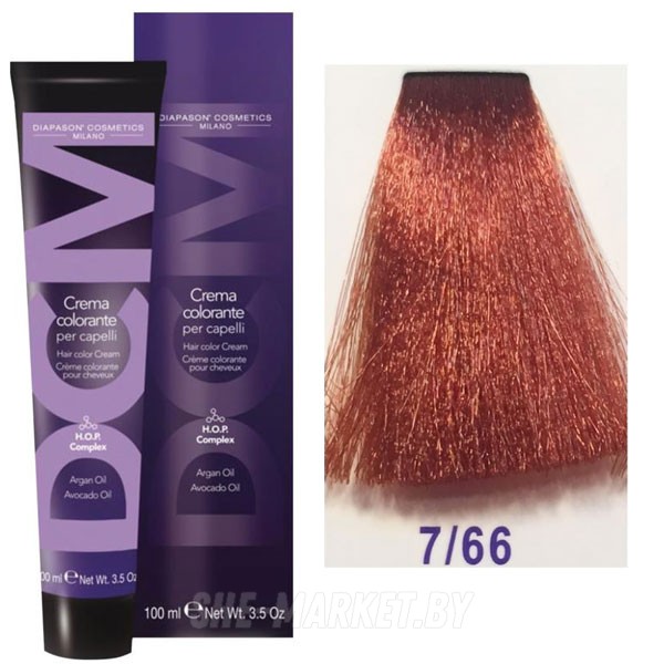 Крем-краска DCM Hair Color Cream HOP Complex 7/66 100мл