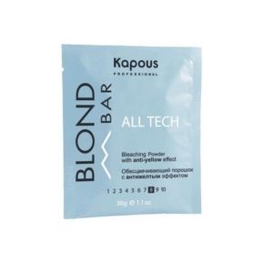 Обесцвечивающий порошок с антижелтым эффектом All tech Blond Bar, 30 гр Обесцвечивающий порошок с антижелтым эффектом All tech Blond Bar, 30 гр