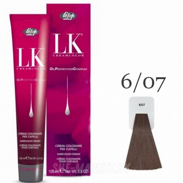 Краска для волос LK OPC Oil Protection Complex 6/07 темный блондин натуральный бежевый, 100мл