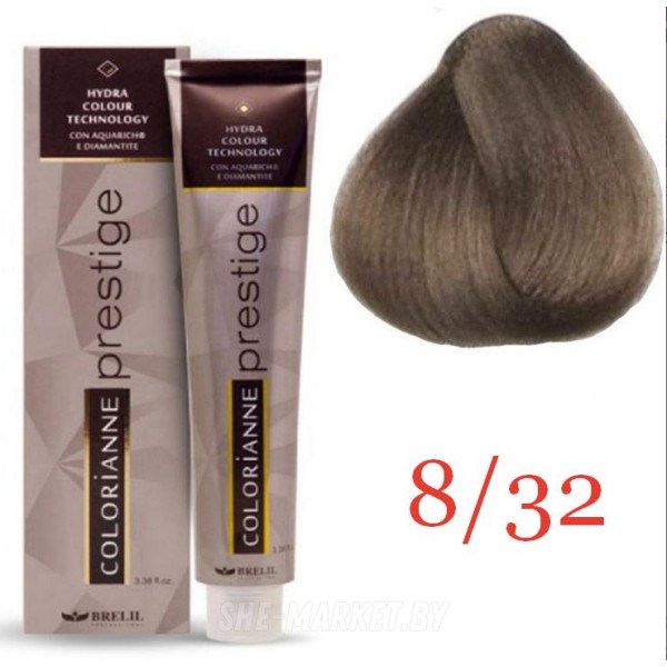 Крем краска для волос Colorianne Prestige ТОН - 8/32 Светлый бежевый блонд, 100мл
