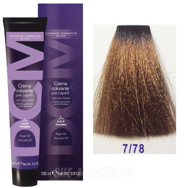 Крем-краска DCM Hair Color Cream HOP Complex 7/78 100мл