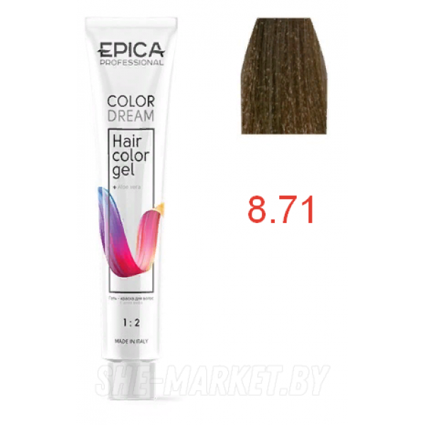 Гель-краска COLORDREAM 8.71 светло-русый шоколадно-пепельный, 100мл