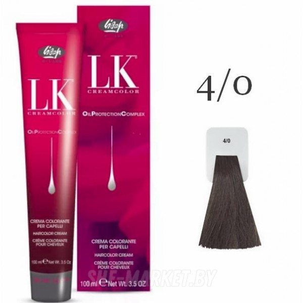 Краска для волос LK OPC Oil Protection Complex 4/0 каштановый, 100мл