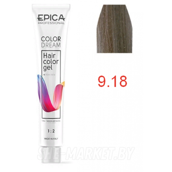 Гель-краска COLORDREAM 9.18 блондин пепельно-жемчужный, 100мл