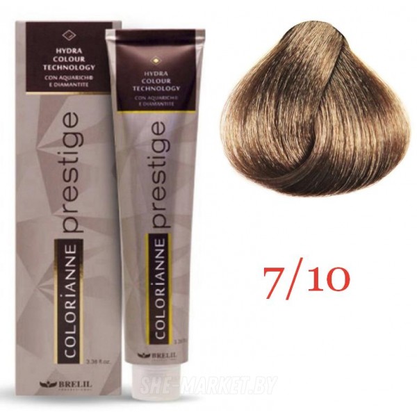 Крем краска для волос Colorianne Prestige ТОН - 7/10 Пепельный блонд, 100мл
