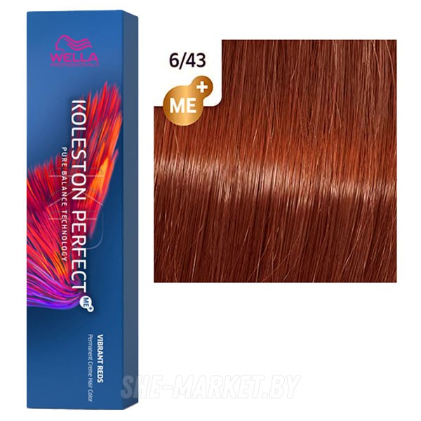 Стойкая крем-краска Koleston Perfect ME+ 6/43 Яркие красные 60мл
