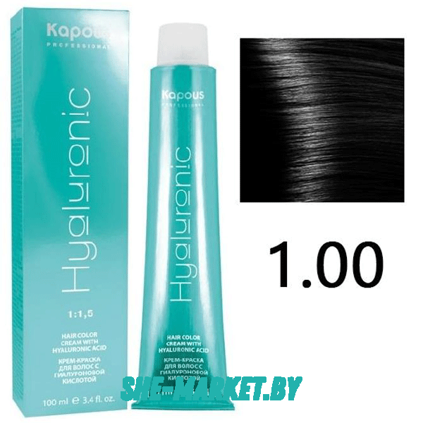 Крем-краска для волос Hyaluronic acid  1.00 Черный интенсивный, 100 мл