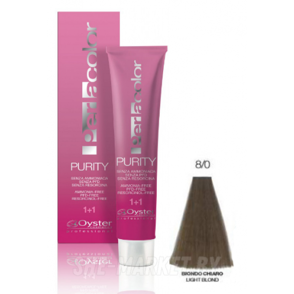 Крем-краска для волос без аммиака Perlacolor PURITY, тон 8/0 , 100 мл
