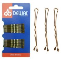 Невидимки коричневые, волна 40 мм, 60 шт/уп, на блистере