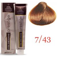 Крем краска для волос Colorianne Prestige ТОН - 7/43 Меднозолотистый блонд, 100мл Крем краска для волос Colorianne Prestige ТОН - 7/43 Меднозолотистый блонд, 100мл