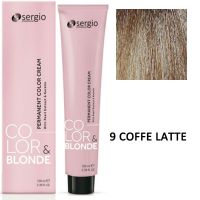Крем-краска для волос Color Blonde ТОН - 9 caffelatte светлый блондин кофе латте, 100мл