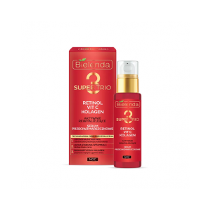 Активно восстанавливающая сыворотка против морщин SUPER TRIO RETINOL + VIT C + KOLAGEN, 30мл