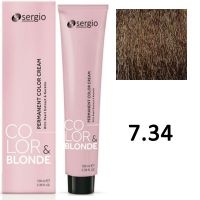 Крем-краска для волос Color Blonde ТОН - 7.34 средне-русый золотисто-медный, 100мл