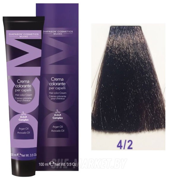 Крем-краска DCM Hair Color Cream HOP Complex 4/2 100мл