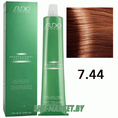 Крем-краска для волос Studio Professional Coloring 7.44 интенсивный медный блонд, 100мл