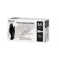 Виниловые перчатки неопудренные, нестерильные Vinyl Hands Clean, черные, размер М, 100 шт. Виниловые перчатки неопудренные, нестерильные Vinyl Hands Clean, черные, размер М, 100 шт.