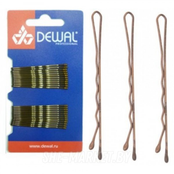 Невидимки бронза, волна 50 мм, 60 шт/уп, на блистере ШТУЧНО 12шт