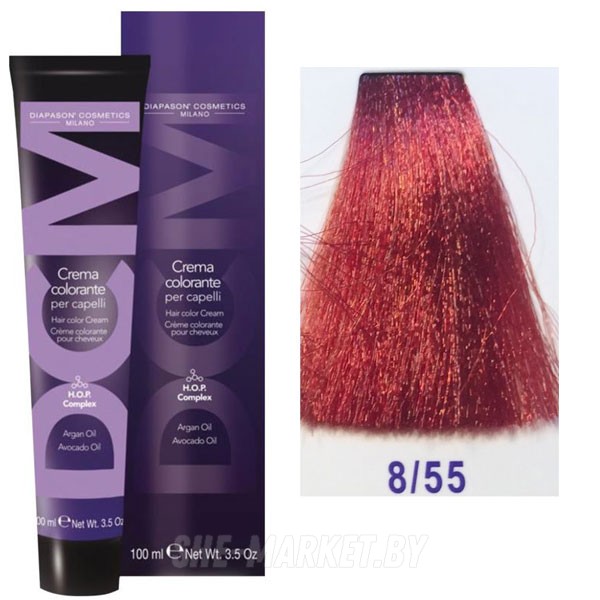 Крем-краска DCM Hair Color Cream HOP Complex 8/55 100мл