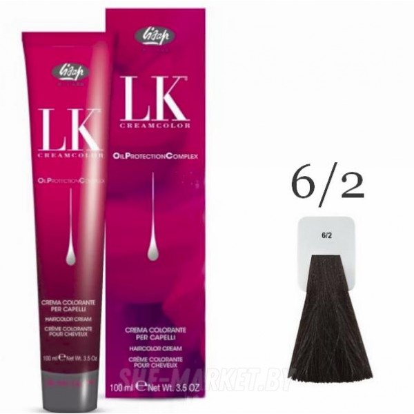 Краска для волос LK OPC Oil Protection Complex 6/2 темный блондин пепельный, 100мл