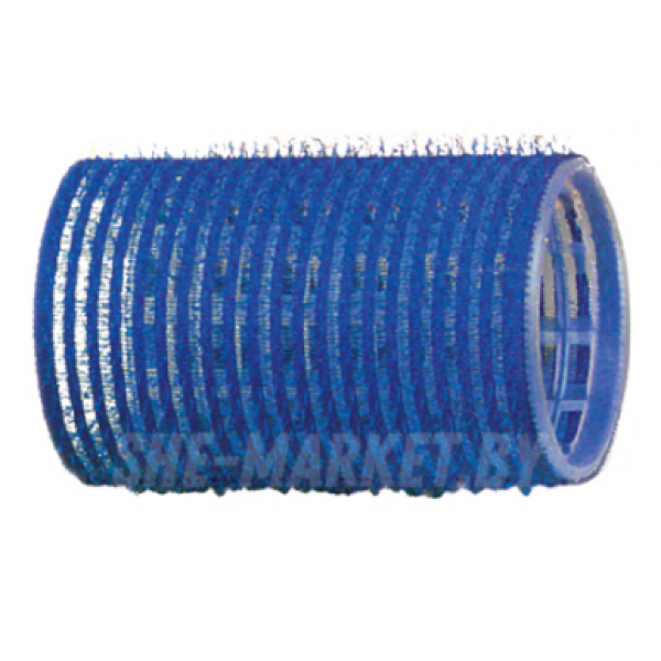 Бигуди-липучки, синие d 40мм., 12шт/упк