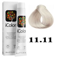 Крем-краска для волос iColori ТОН - 11.11 экстра-пепельный блондин супер-платиновый, 90мл