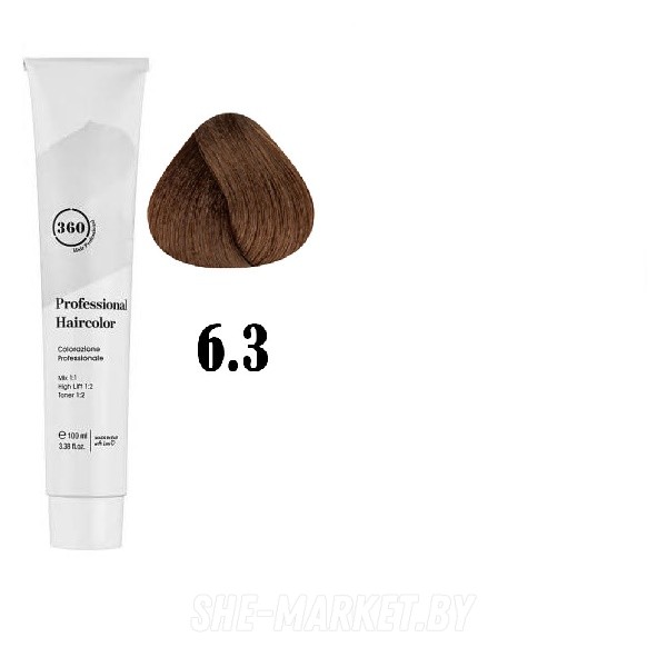 Краска для волос 360 PERMANENT HAIRCOLOR ТОН - 6.3, 100мл
