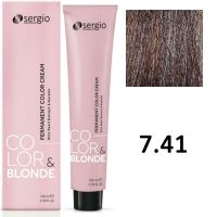 Крем-краска для волос Color Blonde ТОН - 7.41 средне-русый медный матовый, 100мл