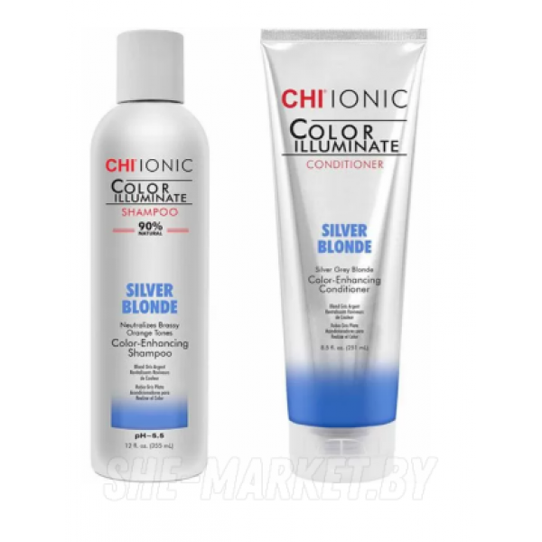 Набор для волос IONIC COLOR ILLUMINATE SILVER BLONDE: Шампунь, 355мл + Кондиционер, 355мл